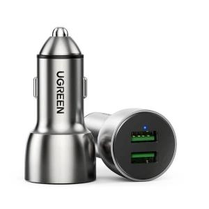 Kup Ładowarka samochodowa UGREEN CD213 QC 3.0, 2xUSB, 36W (szara) - UGR988GRY - {ean13} - Sklep Home Screen