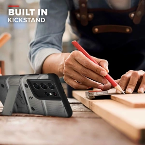 Kup Pancerne etui ZIZO BOLT Series Samsung Galaxy S21 Ultra 5G ze szkłem 9H na ekran + uchwyt z podstawką (Gun Metal Gray) - ZIZ078GNMGRY - {ean13} - Sklep Home Screen