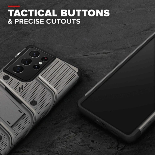 Kup Pancerne etui ZIZO BOLT Series Samsung Galaxy S21 Ultra 5G ze szkłem 9H na ekran + uchwyt z podstawką (Gun Metal Gray) - ZIZ078GNMGRY - {ean13} - Sklep Home Screen
