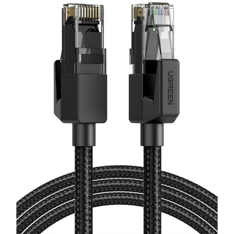 UGREEN NW135 Kabel sieciowy w oplocie, Ethernet RJ45, Cat.6, U/UTP, 2m (czarny)