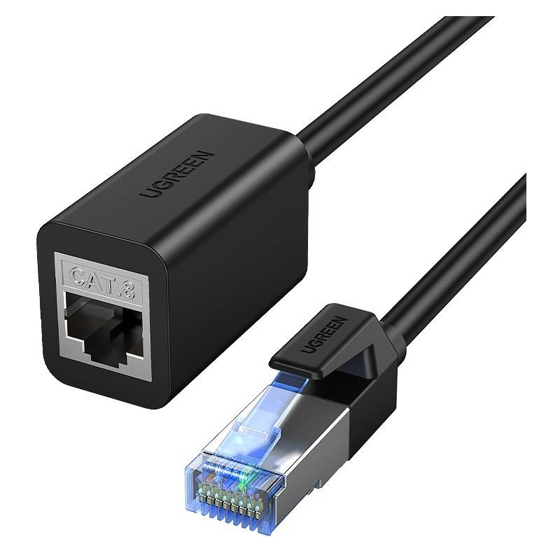 Kabel sieciowy UGREEN NW192 przedłużacz Ethernet RJ45, Cat. 8, S/FTP, 0.5m (czarny)
