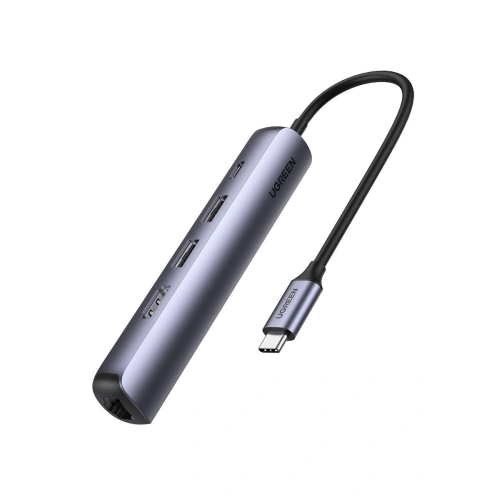 Kup Adaptor 5w1 UGREEN CM418 Hub USB-C la 2x USB 3.0, HDMI, RJ45, USB-C (gri) - UGR1042GRY - {ean13} - Sklep Home Screen