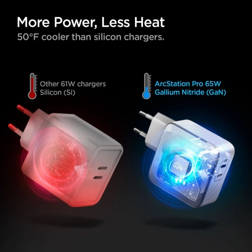Kup Încărcător de rețea Spigen PE2007 PowerArc Încărcător de rețea cu 2 porturi PD 60W QC 3.0 Alb - SPN1706WHT - {ean13} - Sklep Home Screen