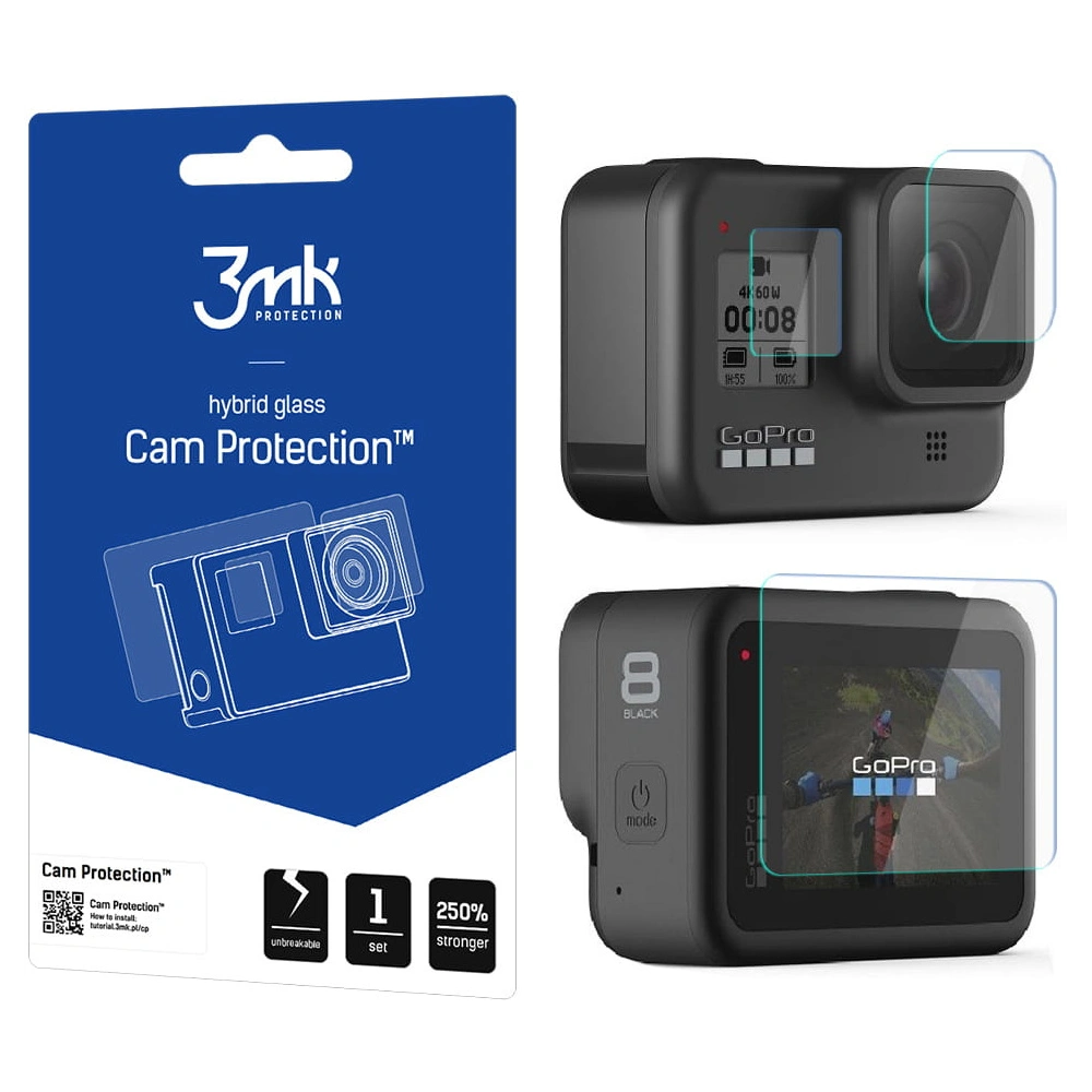 Szkło hybrydowe 3MK CamProtect GoPro HERO 8