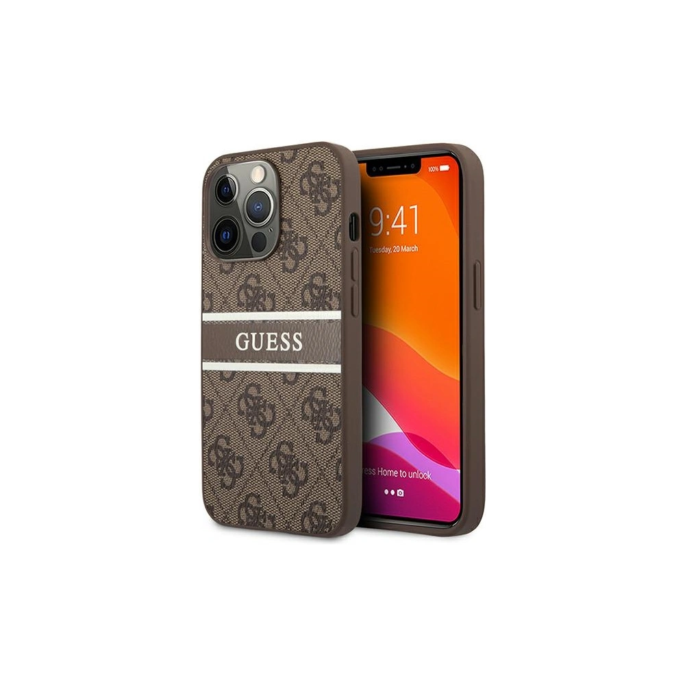 Etui Guess GUHCP13X4GDBR Apple iPhone 13 Pro Max brązowy/brown hardcase 4G Stripe