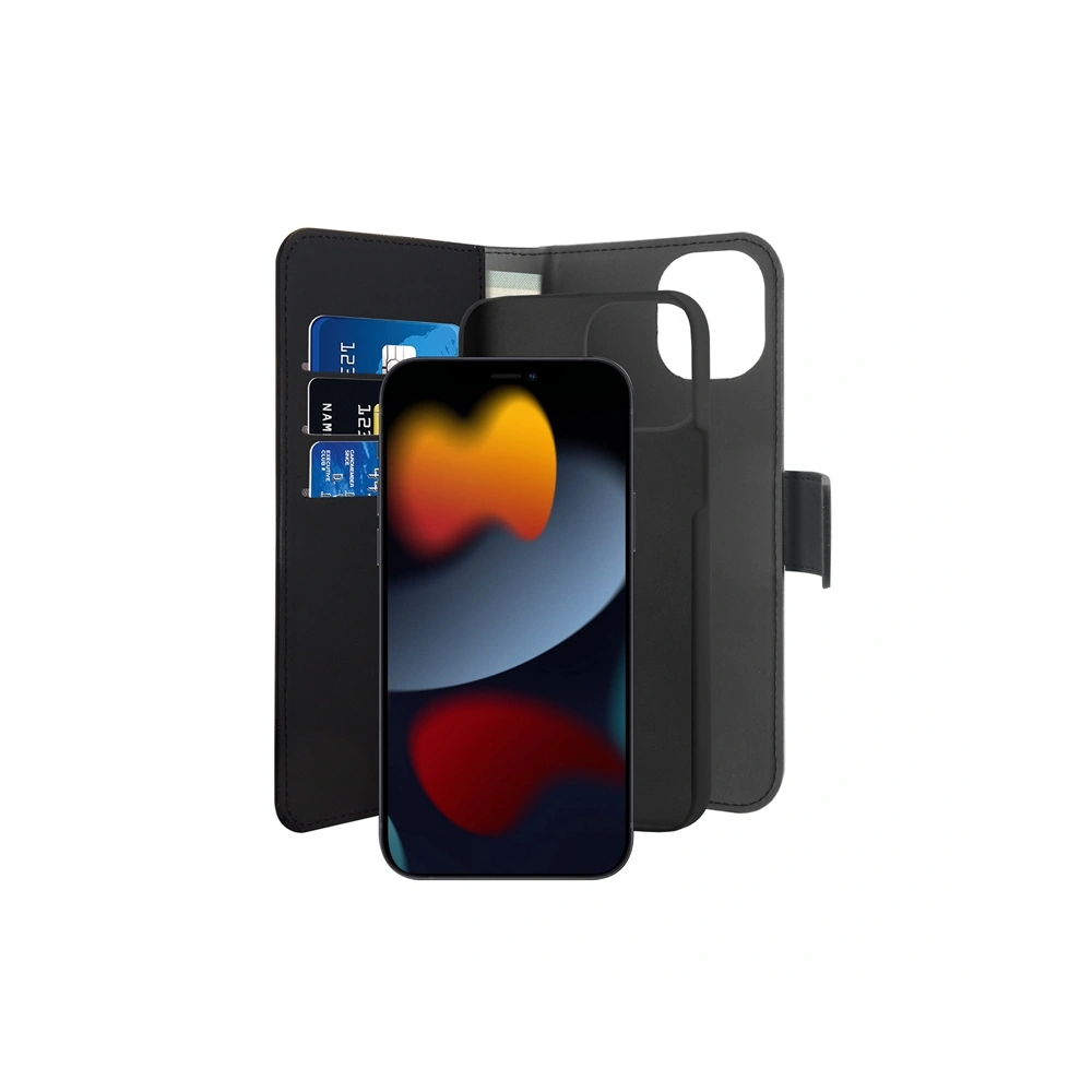 Etui PURO Wallet Detachable 2w1 Apple iPhone 13 (czarny)