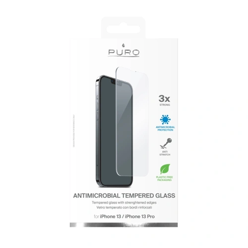 Kup Szkło hartowane PURO Glass Anti-Bacterial Apple iPhone 16e / 14 / 13 / 13 Pro - PUR496 - {ean13} - Sklep Home Screen