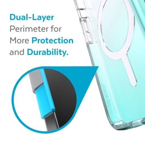 Kup Etui Speck Presidio Perfect-Clear Ombre MagSafe MICROBAN Apple iPhone 13 (Transparent/Fantasy Teal Fade) - SPK258CLFANTEAFAD - {ean13} - Sklep Home Screen