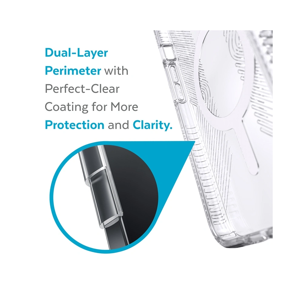 Etui Speck Presidio Perfect-Clear Grips MagSafe MICROBAN Apple iPhone 13 Pro (Clear)