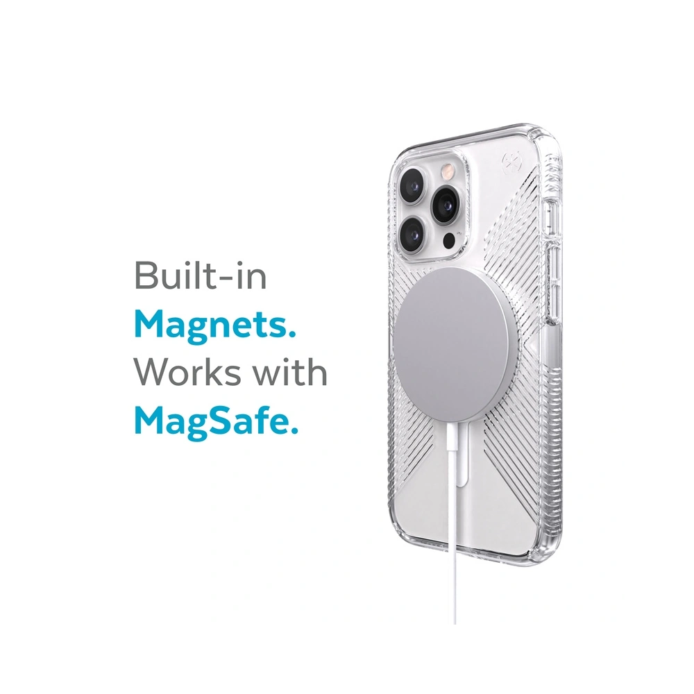 Etui Speck Presidio Perfect-Clear Grips MagSafe MICROBAN Apple iPhone 13 Pro (Clear)