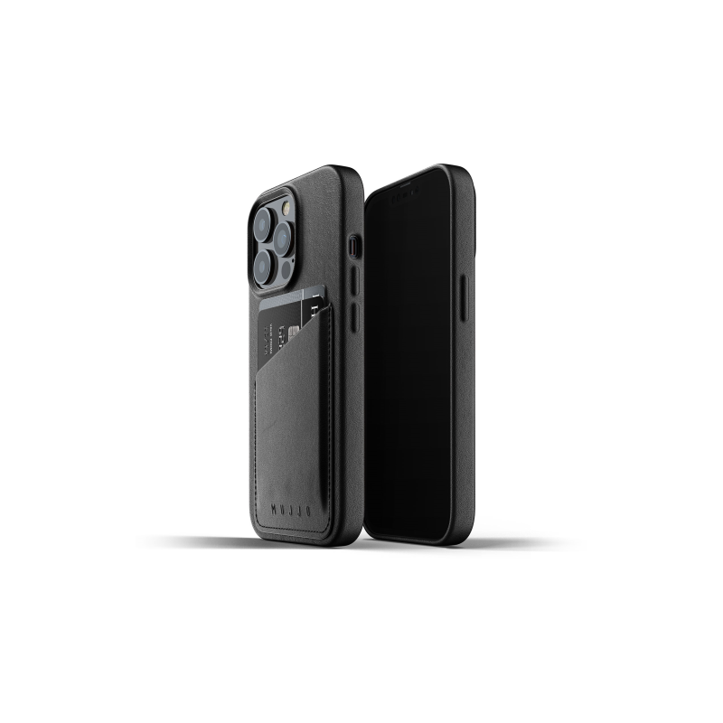 Etui Mujjo Full Leather Wallet Case Apple iPhone 13 Pro (czarne)