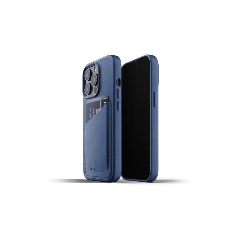 Etui Mujjo Full Leather Wallet Case Apple iPhone 13 Pro (niebieskie)