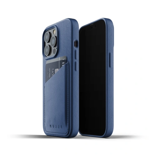 Kup Etui Mujjo Full Leather Wallet Case Apple iPhone 13 Pro Max (albastru) - MUJ067BLU - {ean13} - Sklep Home Screen