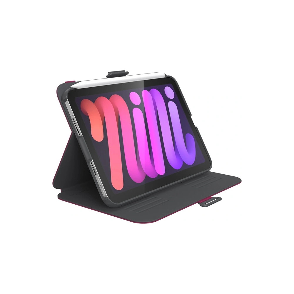 Etui Speck Balance Folio MICROBAN Apple iPad mini 2021 (6. generacji) / iPad mini 8.3" 2024 (7. generacji) (Very Berry Red Slate Grey)