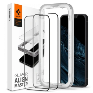 Kup Gehärtetes Glas Spigen GLAS.tR Slim AlignMaster Apple iPhone 14/13/13 Pro Schwarz [2 PACK] - SPN1842BLK - {ean13} - Sklep Home Screen