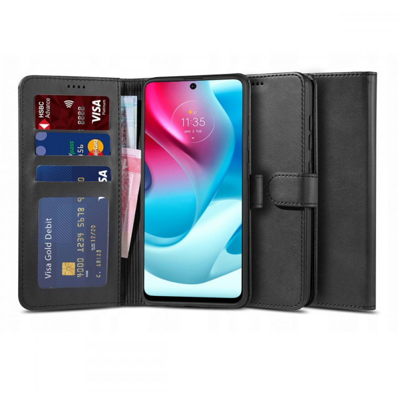 Etui Tech-protect Wallet 2 Motorola Moto G60s Black