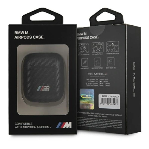 Kup Etui BMW BMA2CMPUCA Apple AirPods czarny/black PU Carbon M Collection - BMW001BLK - {ean13} - Sklep Home Screen