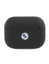 Etui BMW BMAPSSLBK Apple AirPods Pro negru/black din piele autentică cu logo argintiu