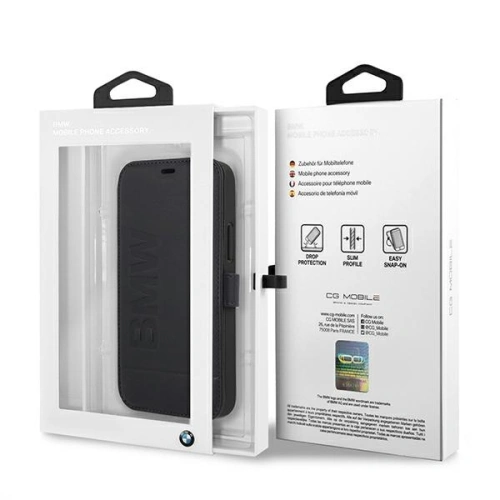 Kup Case BMW BMFLBKP12SSLLNA Apple iPhone 12 mini navy blau Buch Signature - BMW021NAV - {ean13} - Sklep Home Screen