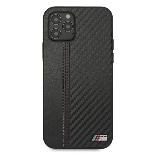 Buy BMW BMHCP12LMCARBK Apple iPhone 12 Pro Max black hardcase M Collection PU Carbon Stripe - BMW043BLK - {ean13} - Home Screen Store Europe