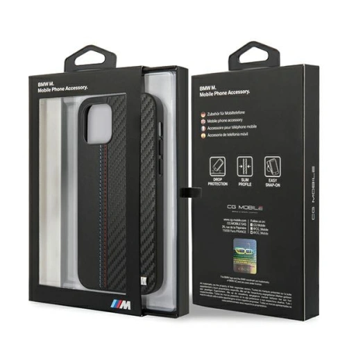 Kup Etui BMW BMHCP12LMCARBK Apple iPhone 12 Pro Max czarny/black hardcase M Collection PU Carbon Stripe - BMW043BLK - {ean13} - Sklep Home Screen