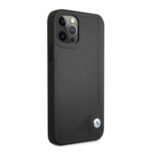 Buy BMW BMHCP12LRCDPK Apple iPhone 12 Pro Max black hardcase Leather Deboss - BMW049BLK - {ean13} - Home Screen Store Europe