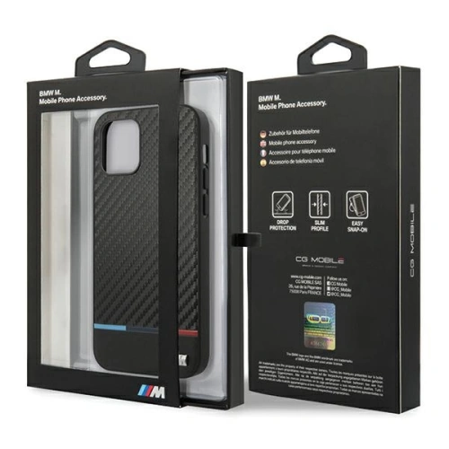 Kup Etui BMW BMHCP12LPUCARTCBK Apple iPhone 12 Pro Max czarny/black hardcase M Collection PU Carbon Stripe - BMW048BLK - {ean13} - Sklep Home Screen