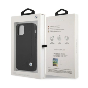 Etui BMW BMHCP12LRCDPK Apple iPhone 12 Pro Max fekete/hardcase bőr debosszált