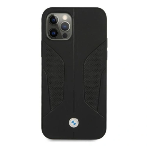 Buy BMW BMHCP12LRSCSK Apple iPhone 12 Pro Max black hardcase Leather Perforate Sides - BMW050BLK - {ean13} - Home Screen Store Europe