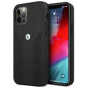 Buy BMW BMHCP12LRSPPK Apple iPhone 12 Pro Max black hardcase Leather Curve Perforate - BMW051BLK - {ean13} - Home Screen Store Europe