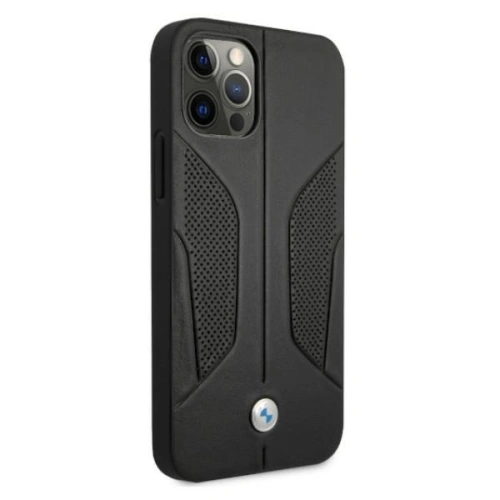 Buy BMW BMHCP12LRSCSK Apple iPhone 12 Pro Max black hardcase Leather Perforate Sides - BMW050BLK - {ean13} - Home Screen Store Europe