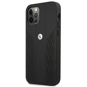 Kup Etui BMW BMHCP12LRSPPK Apple iPhone 12 Pro Max czarny/black hardcase Leather Curve Perforate - BMW051BLK - {ean13} - Sklep Home Screen