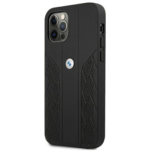 Kup Etui BMW BMHCP12LRSPPK Apple iPhone 12 Pro Max czarny/black hardcase Leather Curve Perforate - BMW051BLK - {ean13} - Sklep Home Screen