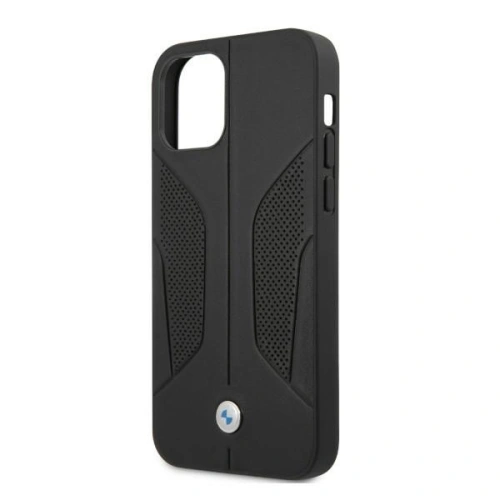 Buy BMW BMHCP12LRSCSK Apple iPhone 12 Pro Max black hardcase Leather Perforate Sides - BMW050BLK - {ean13} - Home Screen Store Europe