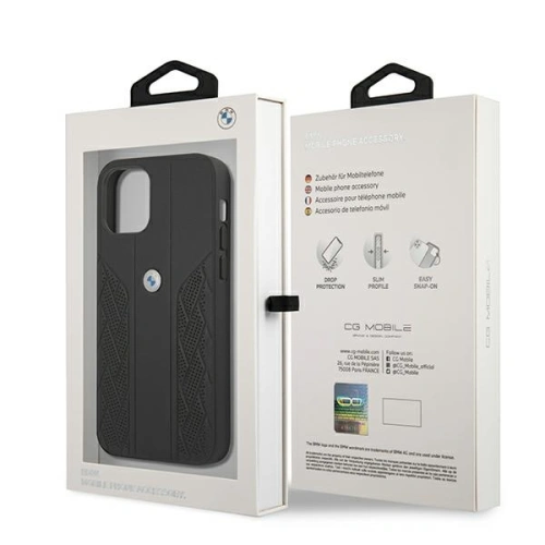 Kup Etui BMW BMHCP12LRSPPK Apple iPhone 12 Pro Max czarny/black hardcase Leather Curve Perforate - BMW051BLK - {ean13} - Sklep Home Screen