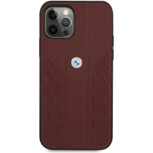 Buy BMW BMHCP12LRSPPR Apple iPhone 12 Pro Max red hardcase Leather Curve Perforate - BMW052RED - {ean13} - Home Screen Store Europe