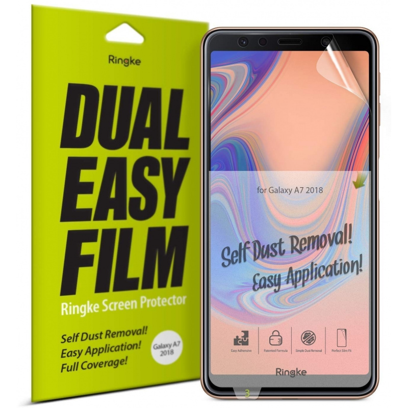 Folia Ringke Dual Easy Full Cover Samsung Galaxy A7 2018 Case Friendly