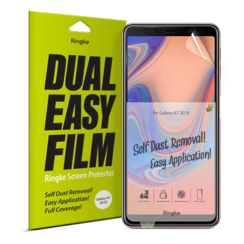Folia Ringke Dual Easy Full Cover Samsung Galaxy A7 2018 Case Friendly