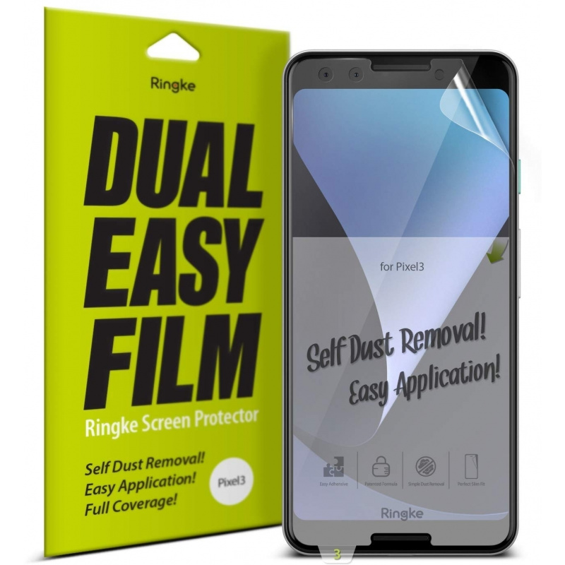 Folia Ringke Dual Easy Full Cover Google Pixel 3 Case Friendly