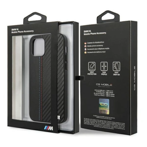 Kup Etui BMW BMHCP12MMCARBK Apple iPhone 12/12 Pro negru/black hardcase M Collection PU Carbon Stripe - BMW065BLK - {ean13} - Sklep Home Screen
