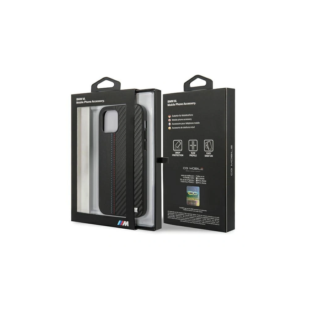 Etui BMW BMHCP12MMCARBK Apple iPhone 12/12 Pro czarny/black hardcase M Collection PU Carbon Stripe