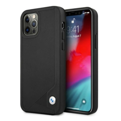 Kup Case BMW BMHCP12MRCDPK Apple iPhone 12/12 Pro schwarz/black hardcase Leder Deboss - BMW071BLK - {ean13} - Sklep Home Screen