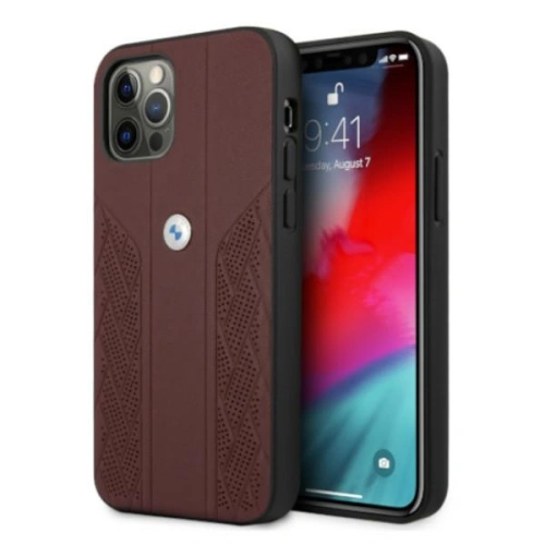 Kup Case BMW BMHCP12MRSPPR Apple iPhone 12/12 Pro rot/red Hardcase Leather Curve Perforate - BMW076RED - {ean13} - Sklep Home Screen