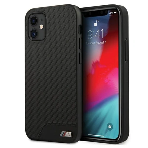 Kup Etui BMW BMHCP12SCABBK Apple iPhone 12 mini negru/black hardcase M Collection PU Carbon - BMW086BLK - {ean13} - Sklep Home Screen