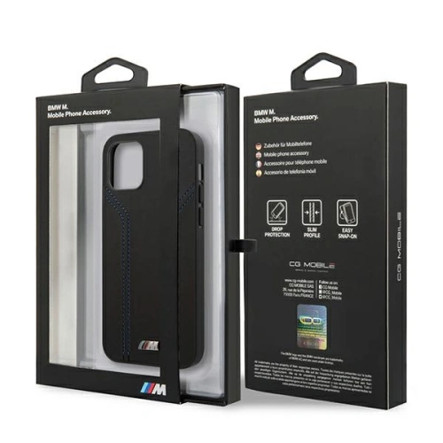 Kup Etui BMW BMHCP12SDLBK Apple iPhone 12 mini negru/black hardcase M Collection Blue Lines - BMW087BLK - {ean13} - Sklep Home Screen