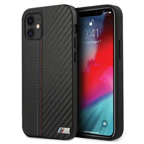 Kup Etui BMW BMHCP12SMCARBK Apple iPhone 12 mini negru/black hardcase M Collection PU Carbon Stripe - BMW089BLK - {ean13} - Sklep Home Screen