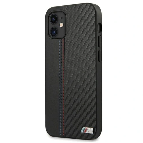 Kup Etui BMW BMHCP12SMCARBK Apple iPhone 12 mini negru/black hardcase M Collection PU Carbon Stripe - BMW089BLK - {ean13} - Sklep Home Screen