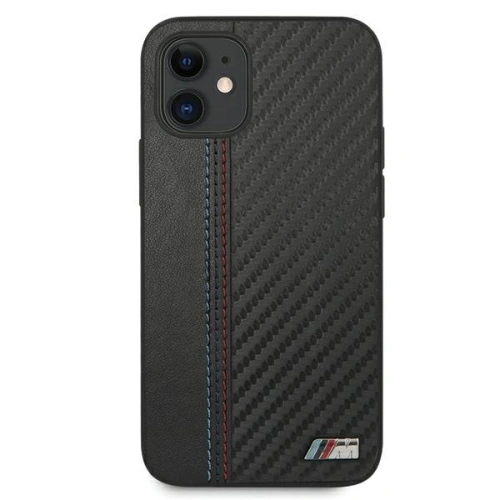 Kup Etui BMW BMHCP12SMCARBK Apple iPhone 12 mini negru/black hardcase M Collection PU Carbon Stripe - BMW089BLK - {ean13} - Sklep Home Screen