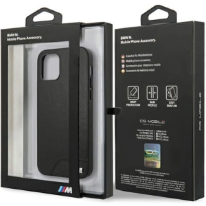 Kup Etui BMW BMHCP12SMHOLBK Apple iPhone 12 mini czarny/black hardcase M Collection Smooth PU - BMW090BLK - {ean13} - Sklep Home Screen