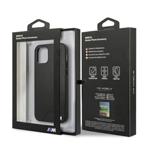 Kup Etui BMW BMHCP12SMHOLBK Apple iPhone 12 mini negru/black hardcase M Collection Smooth PU - BMW090BLK - {ean13} - Sklep Home Screen